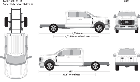 2023 Ford F 550 V11 Vehicle Wrap Template