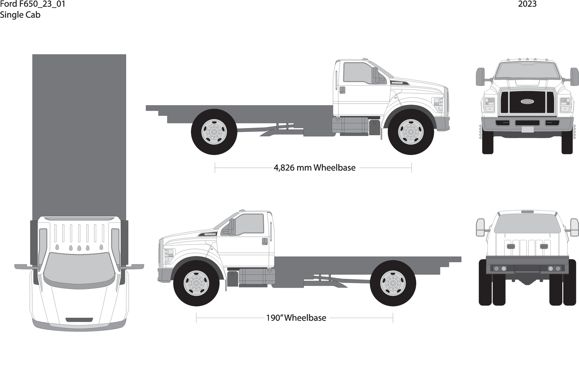 2023 Ford F 650 V01 Vehicle Wrap Template
