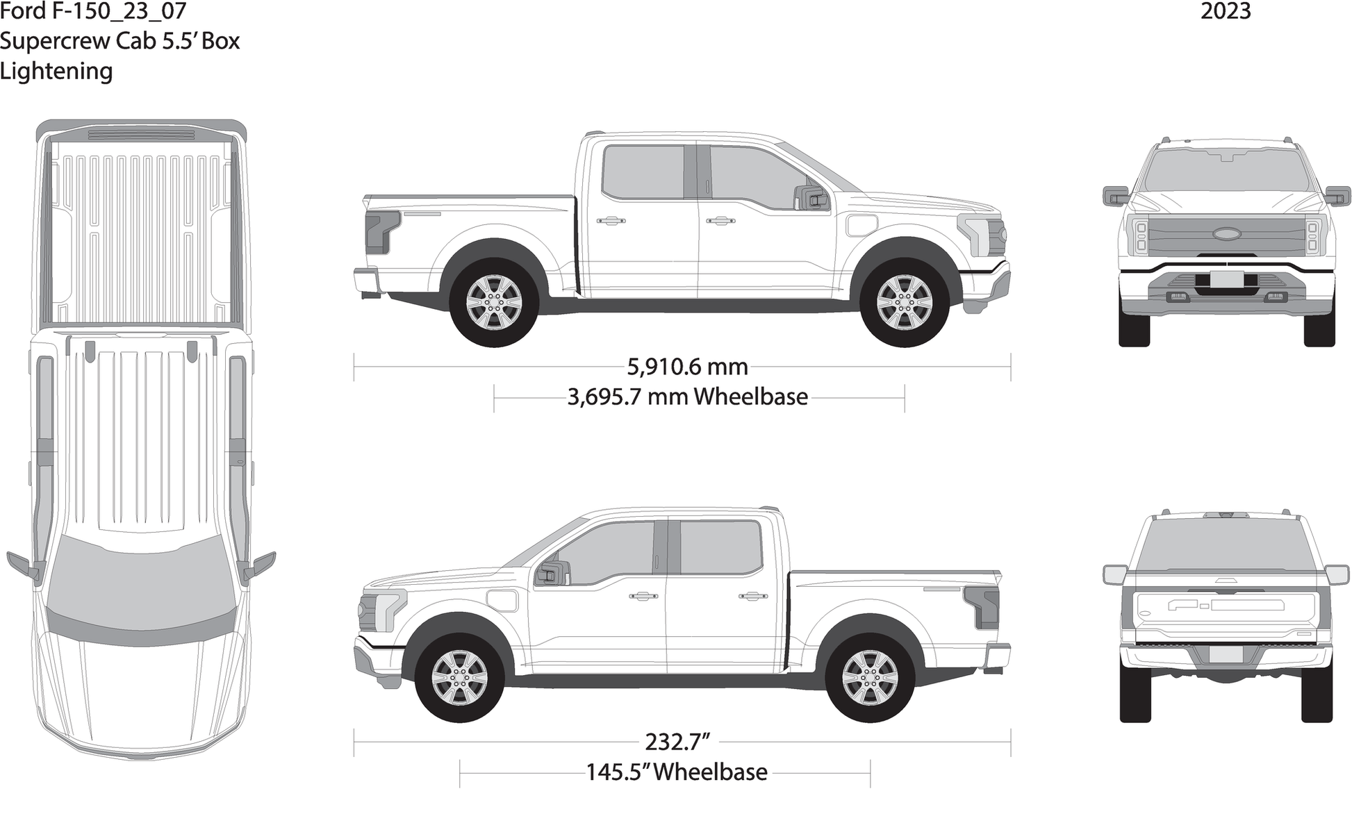 2023 Ford Lightning V07 Vehicle Wrap Template