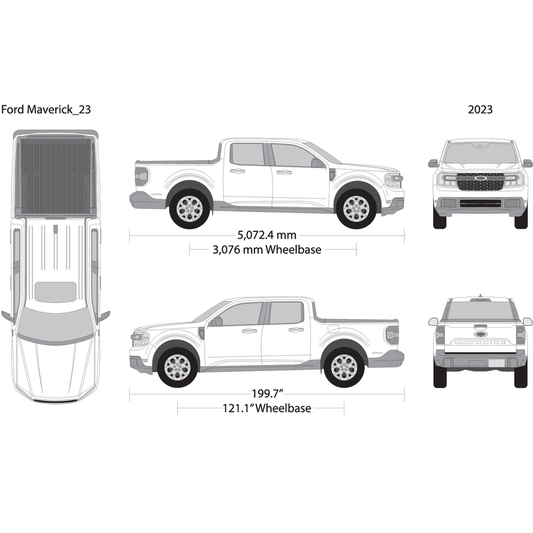 2023 Ford Maverick V23 Vehicle Wrap Template
