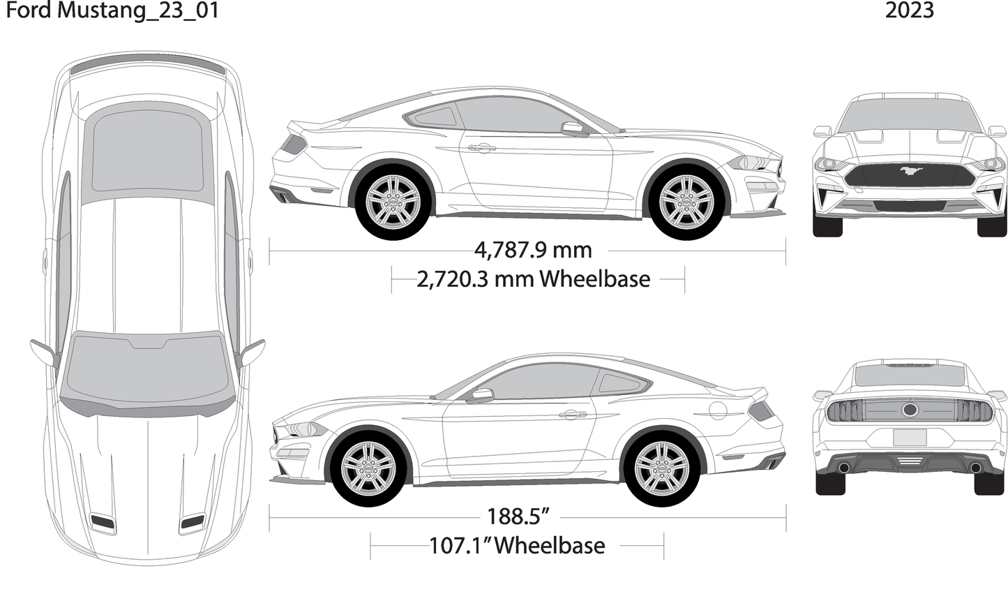 2023 Ford Mustang V01 Vehicle Wrap Template