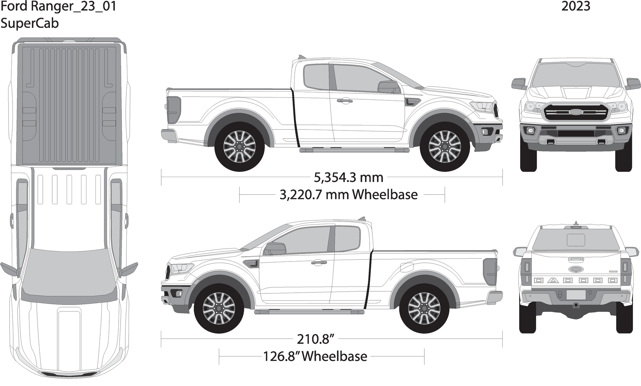 2023 Ford Ranger Vector File Free 2023 Ford Ranger Vector Wrap Template | ANJ Graphics