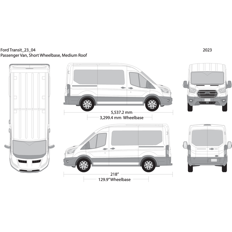 2023 Ford Transit Sliding Doors V04 Vehicle Wrap Template