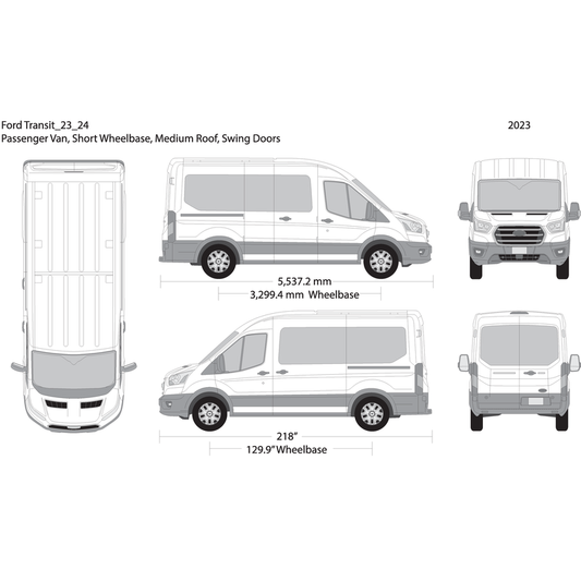 2023 Ford Transit Swing Doors V24 Vehicle Wrap Template