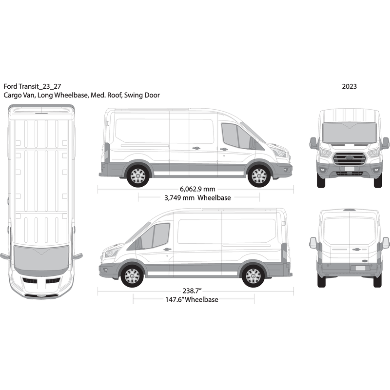 2023 Ford Transit Swing Doors V27 Vehicle Wrap Template
