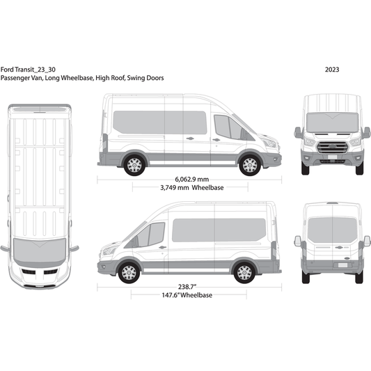 2023 Ford Transit Swing Doors V30 Vehicle Wrap Template