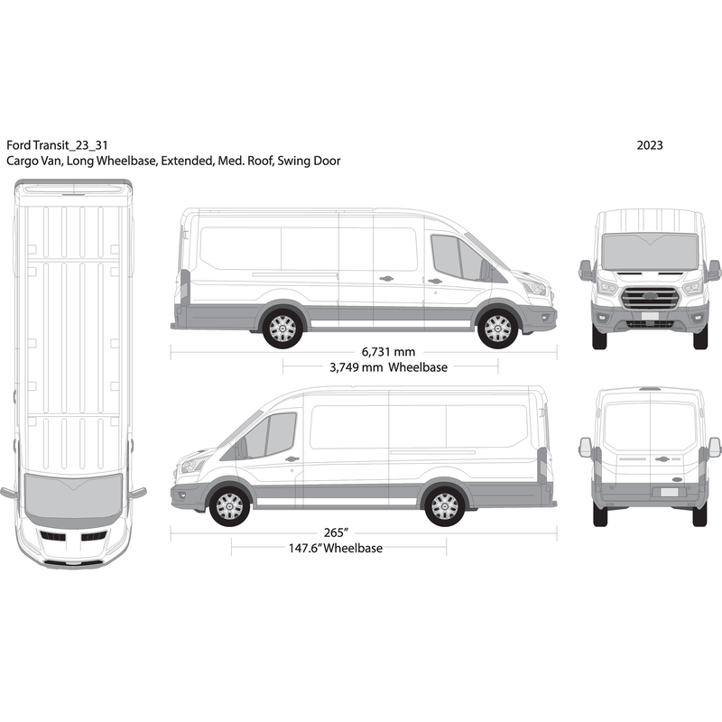 2023 Ford Transit Swing Doors V31 Vehicle Wrap Template
