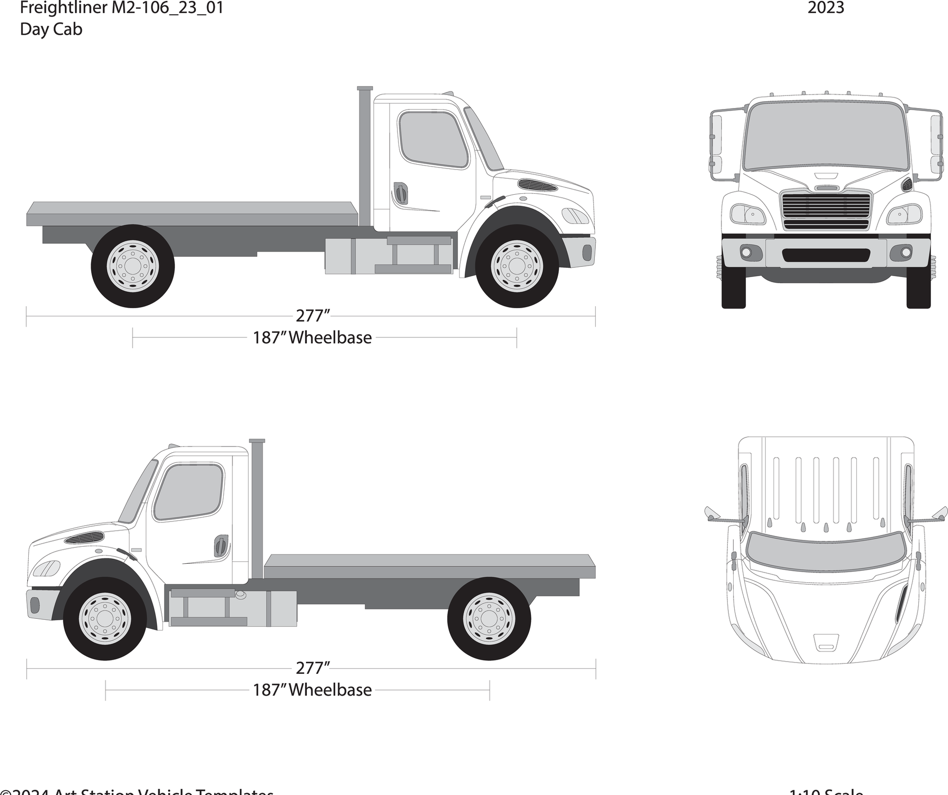 2023 Frieghtliner M2 106 V01 Vehicle Wrap Template