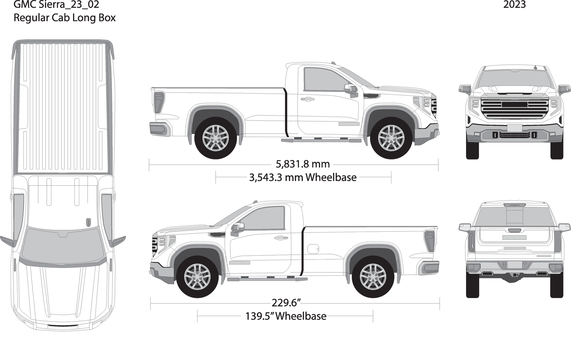 2023 Gmc Sierra 1500 V02 Vehicle Wrap Template