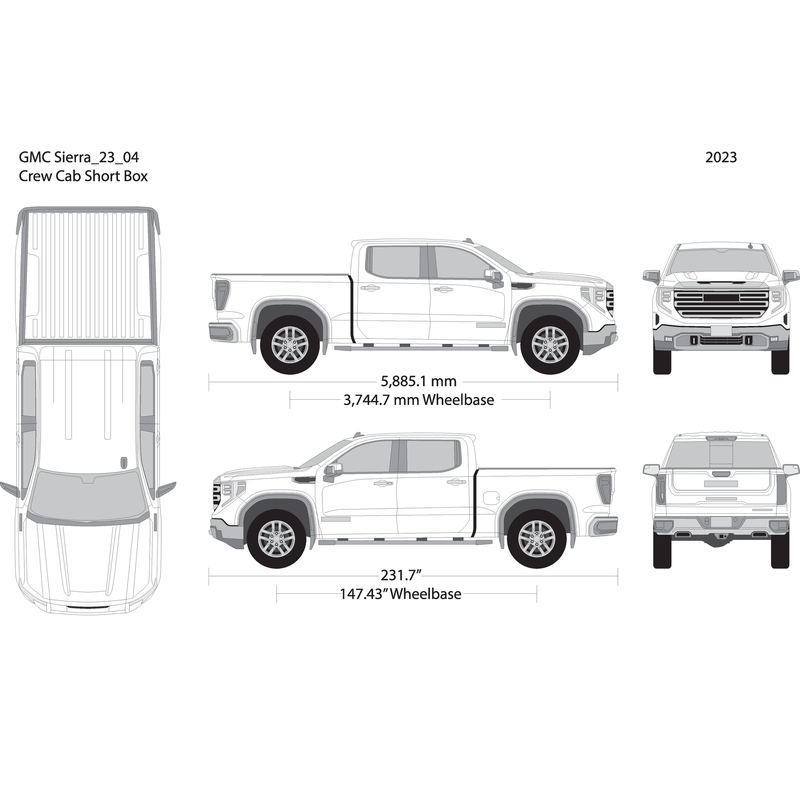2023 Gmc Sierra 1500 V04 Vehicle Wrap Template