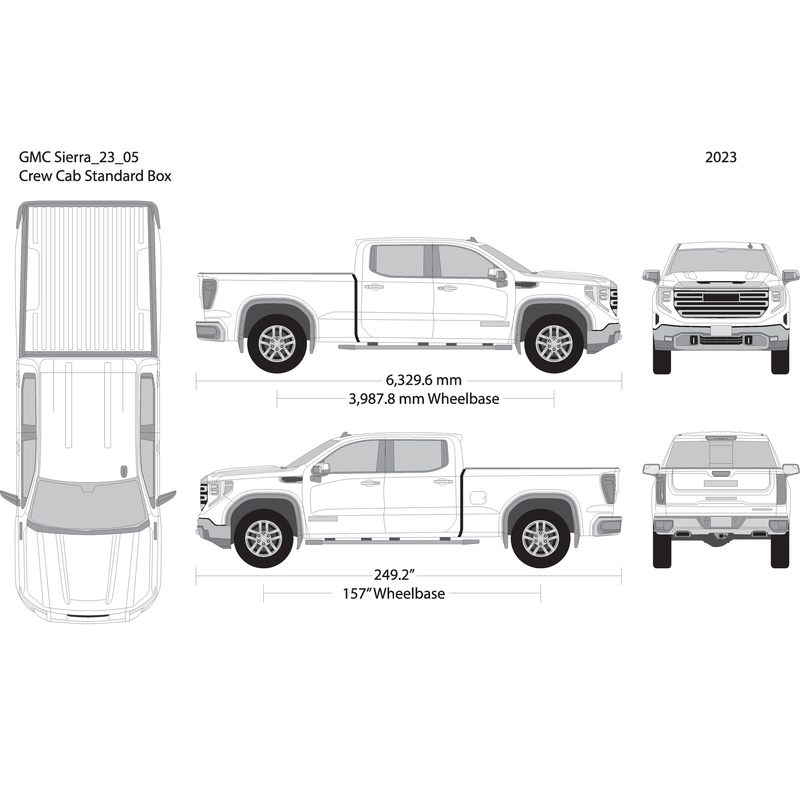 2023 Gmc Sierra 1500 V05 Vehicle Wrap Template