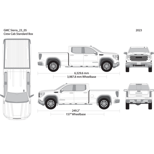 2023 Gmc Sierra 1500 V05 Vehicle Wrap Template