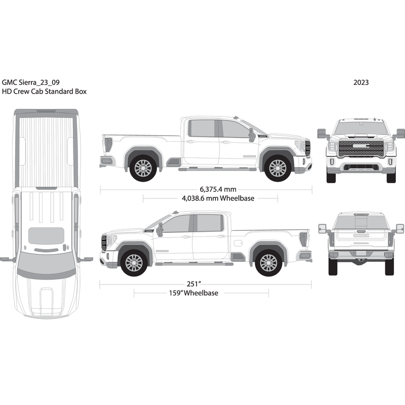 2023 Gmc Sierra 2500 3500 Hd V09 Vehicle Wrap Template