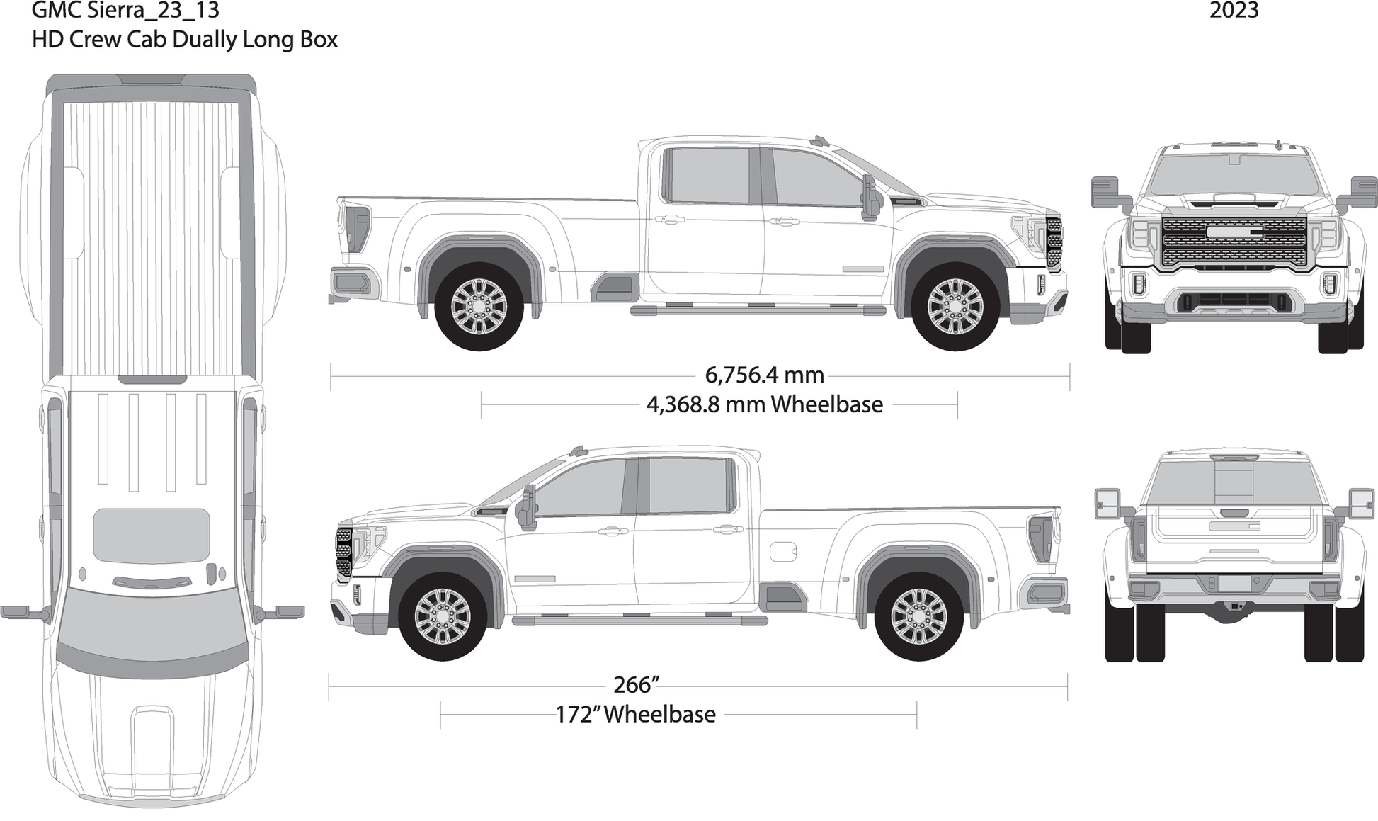 2023 Gmc Sierra 2500 3500 Hd V13 Vehicle Wrap Template