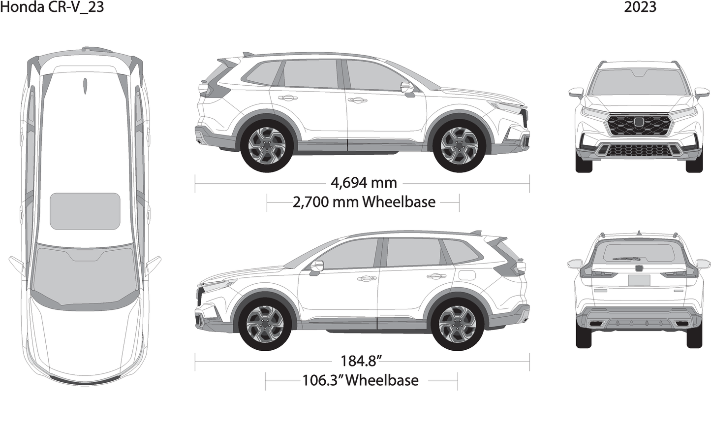 2023 Honda Cr V V23 Vehicle Wrap Template