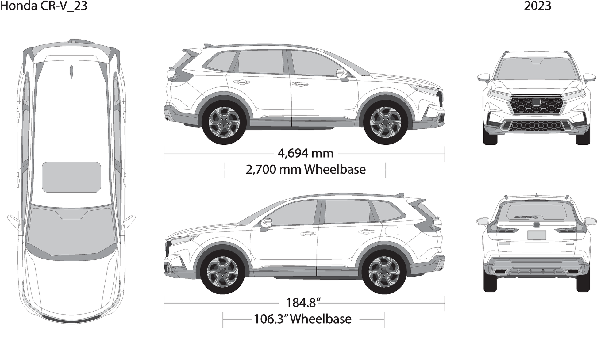 2023 Honda Cr V V23 Vehicle Wrap Template
