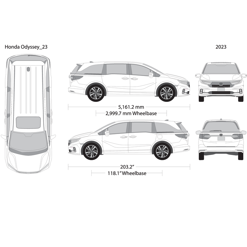 2023 Honda Odyssey V23 Vehicle Wrap Template