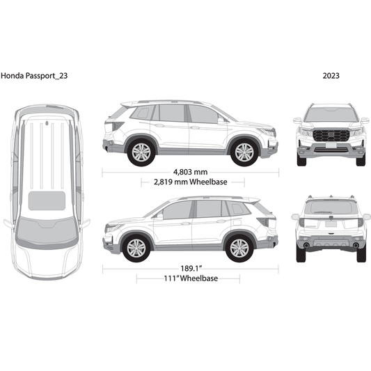 2023 Honda Passport V23 Vehicle Wrap Template