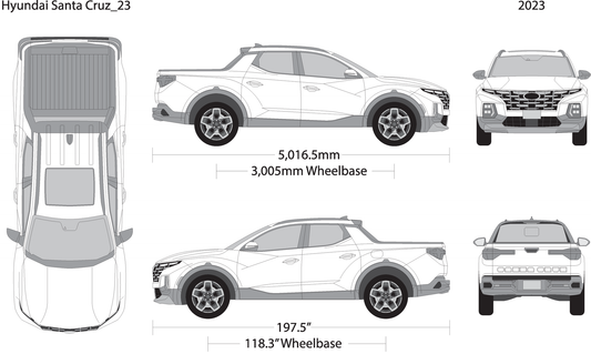 2023 Hyundai Santa Cruz V23 Vehicle Wrap Template