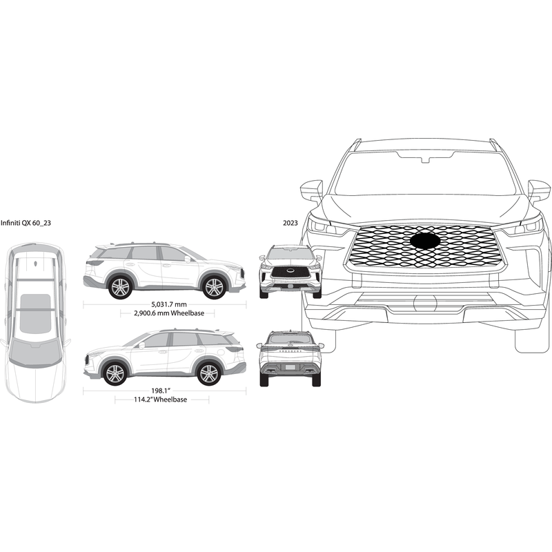 2023 Infiniti Qx60 V23 Vehicle Wrap Template