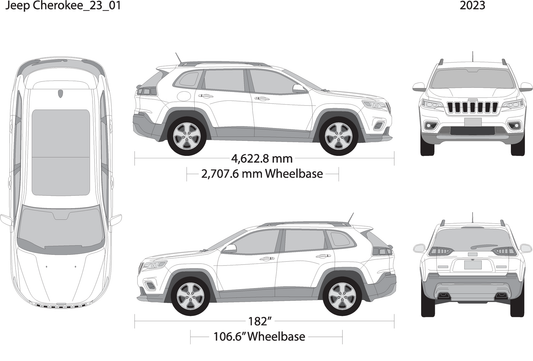 2023 Jeep Cherokee V01 Vehicle Wrap Template