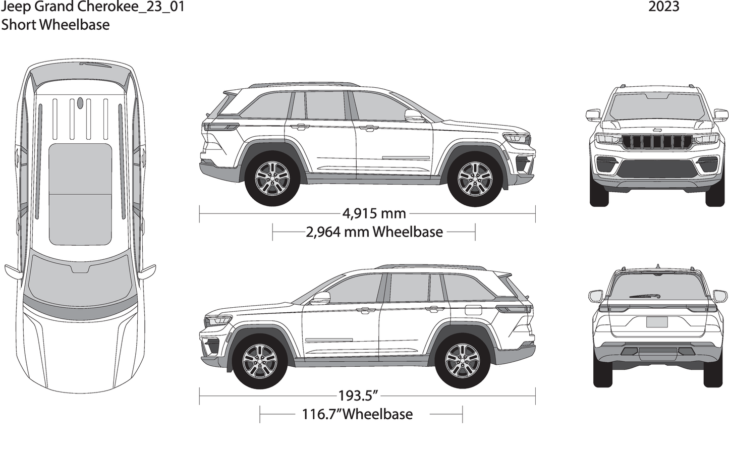 2023 Jeep Grand Cherokee V01 Vehicle Wrap Template