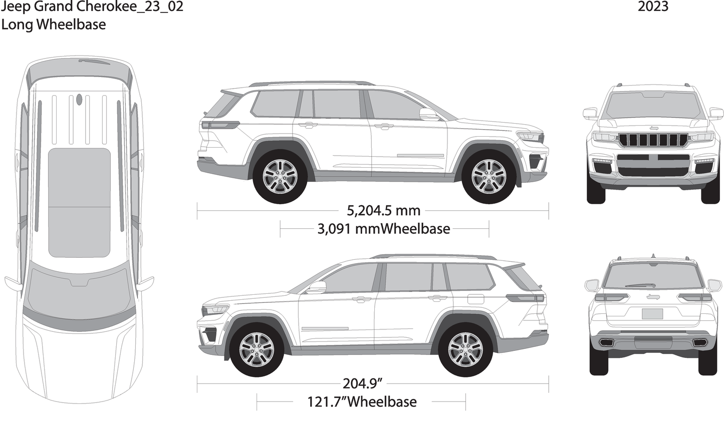 2023 Jeep Grand Cherokee V02 Vehicle Wrap Template