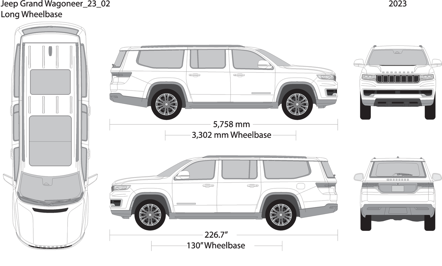 2023 Jeep Grand Wagoneer V02 Vehicle Wrap Template