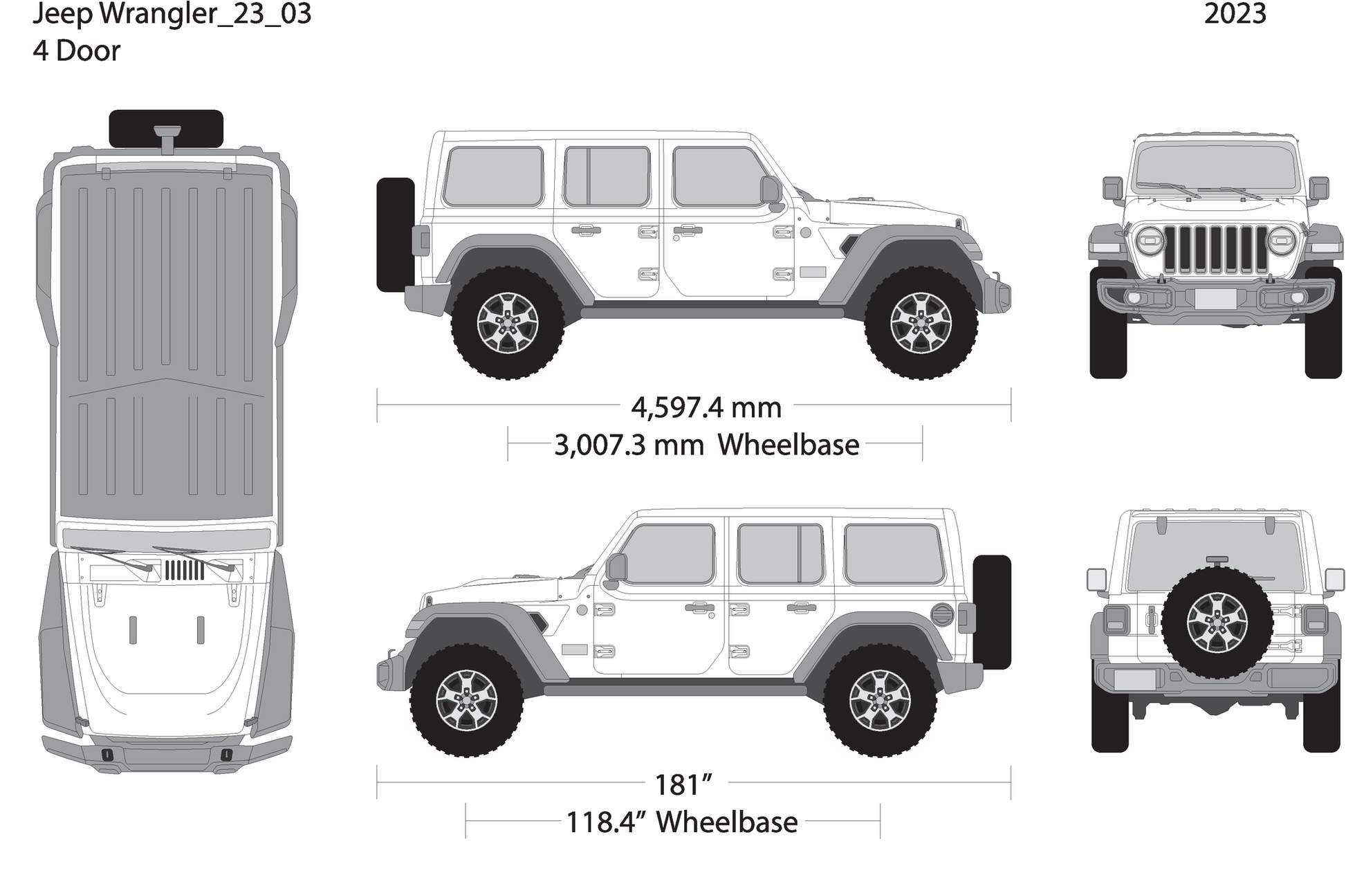 2023 Jeep Wrangler V03 Vehicle Wrap Template