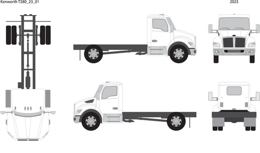 2023 Kenworth T280 V01 Vehicle Wrap Template