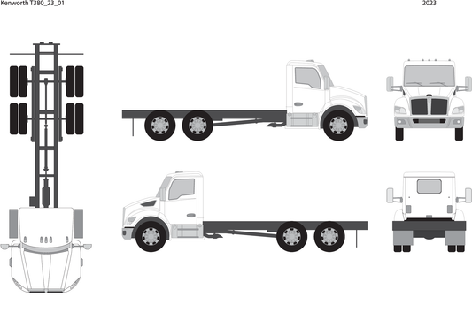 2023 Kenworth T380 V01 Vehicle Wrap Template