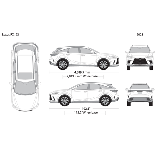 2023 Lexus Rx V23 Vehicle Wrap Template