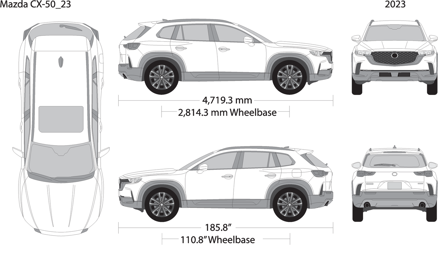 2023 Mazda Cx 50 V23 Vehicle Wrap Template