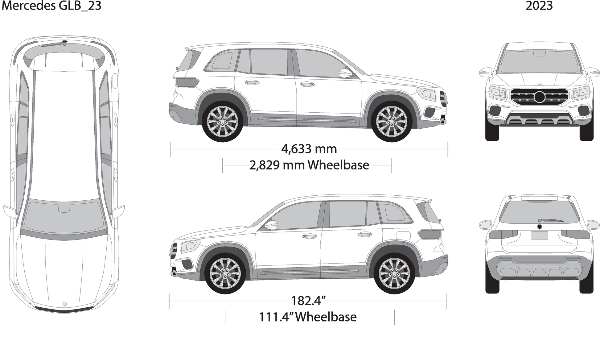 2023 Mercedes Glb V23 Vehicle Wrap Template