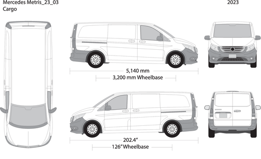 2023 Mercedes Metris V03 Vehicle Wrap Template