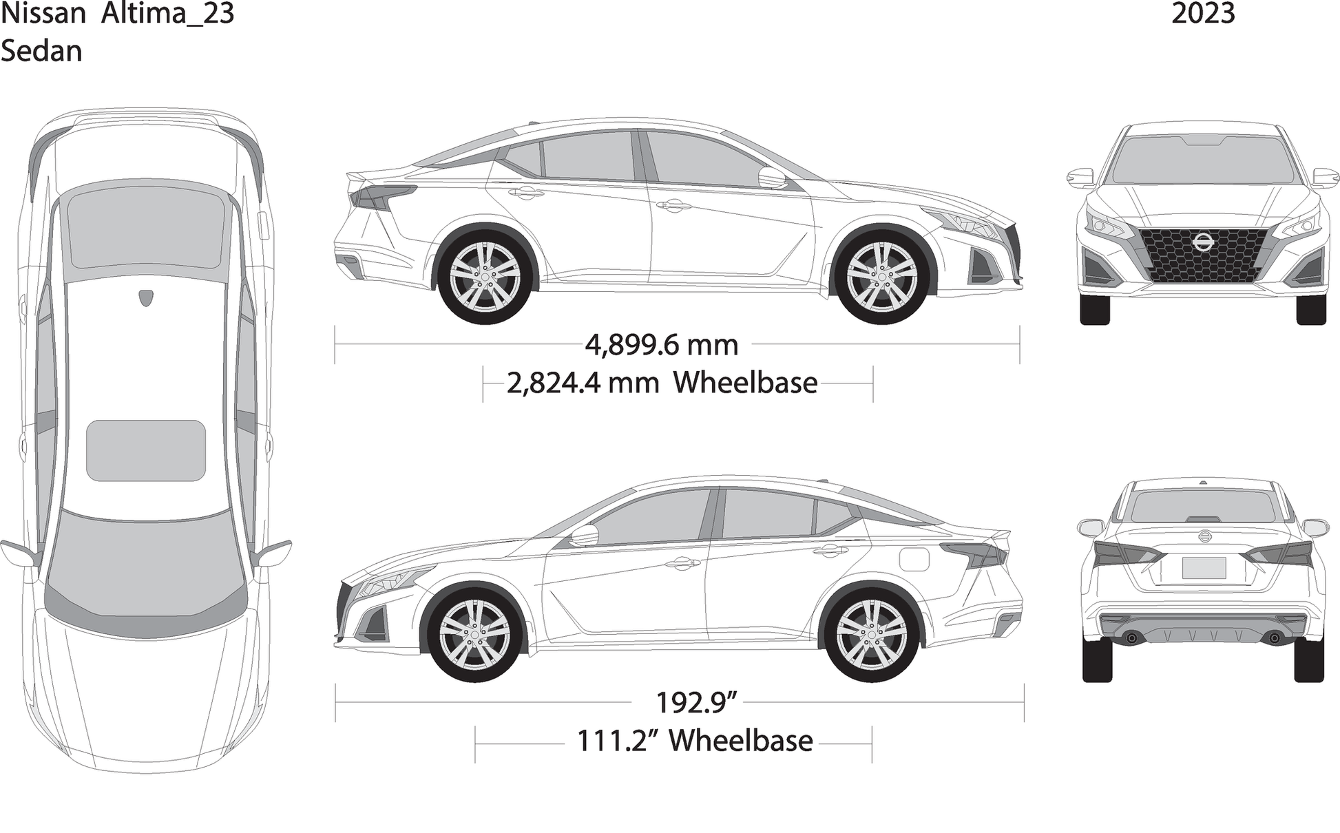 2023 Nissan Altima V01 Vehicle Wrap Template