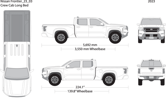 2023 Nissan Frontier Front V03 Vehicle Wrap Template