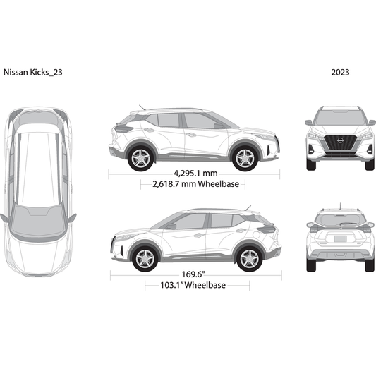 2023 Nissan Kicks V23 Vehicle Wrap Template