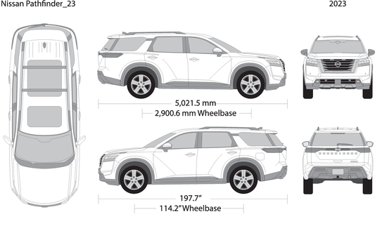2023 Nissan Pathfinder V23 Vehicle Wrap Template