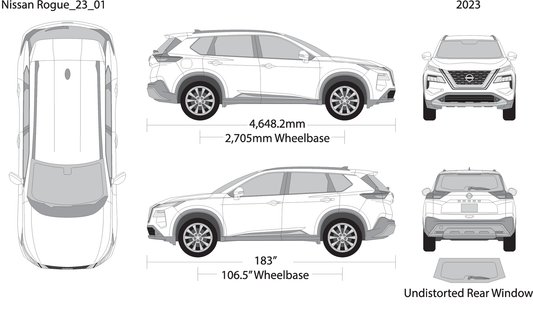 2023 Nissan Rogue V23 Vehicle Wrap Template