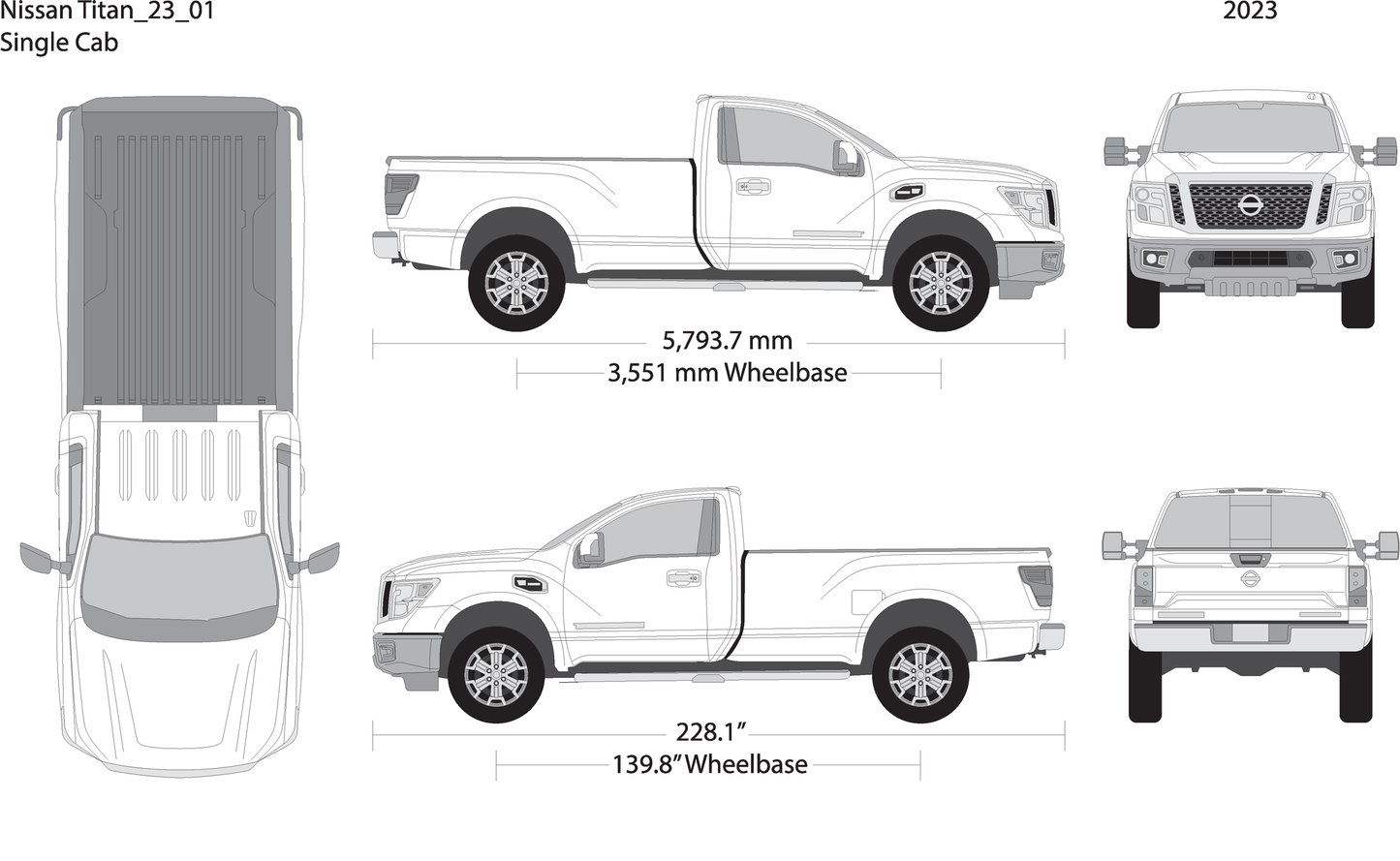 2023 Nissan Titan V01 Vehicle Wrap Template