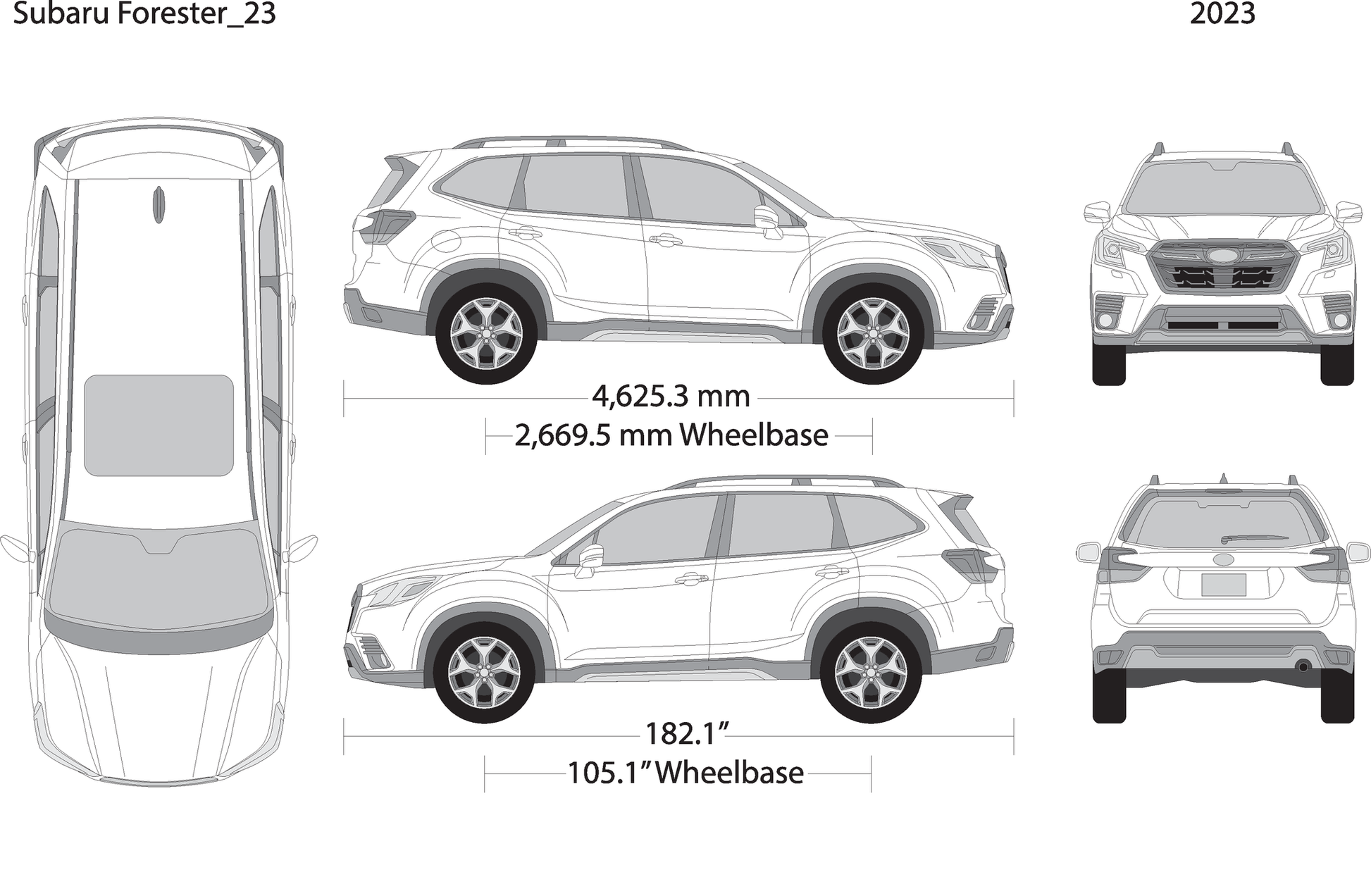 2023 Subaru Forester V23 Vehicle Wrap Template