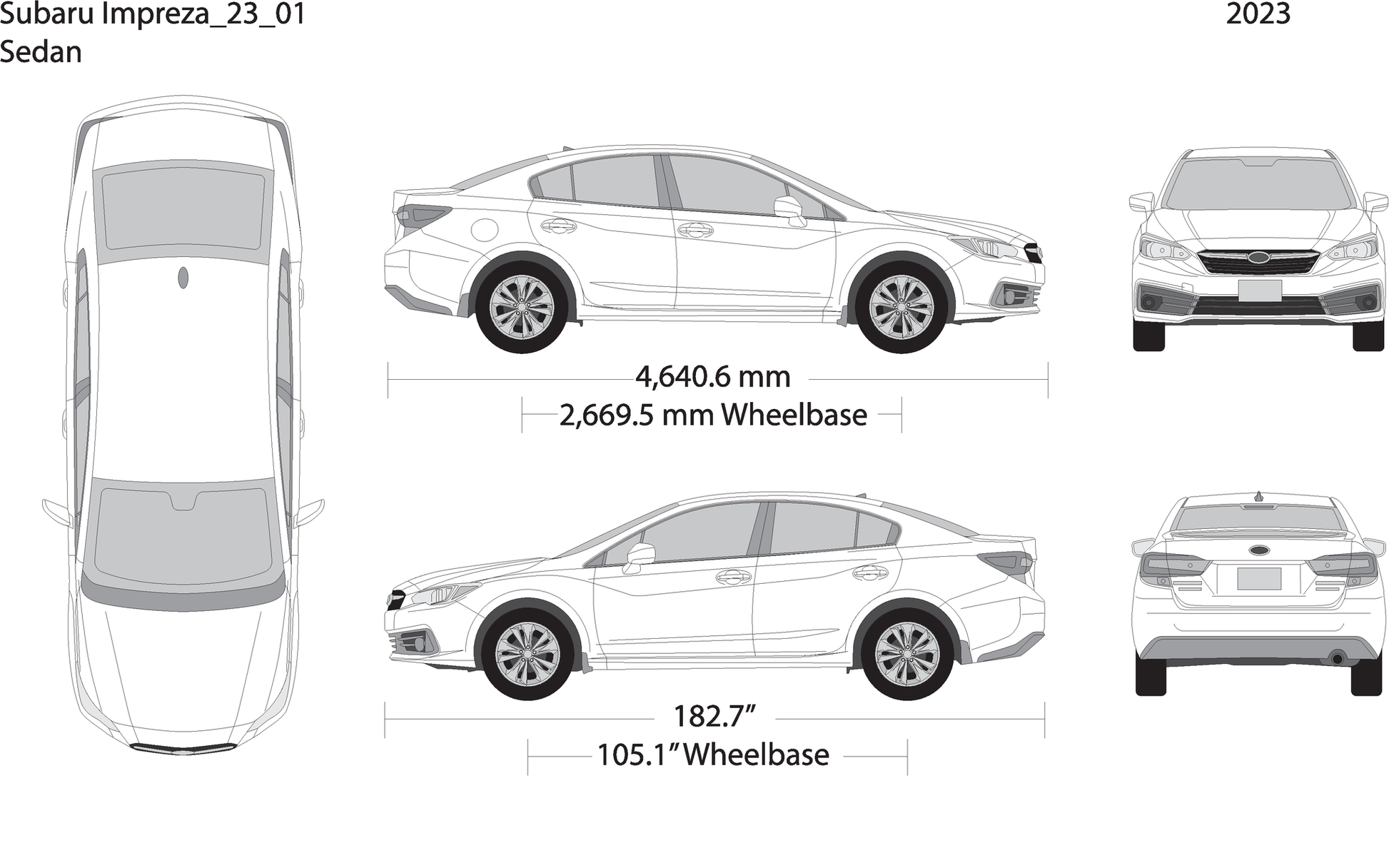2023 Subaru Impreza V01 Vehicle Wrap Template