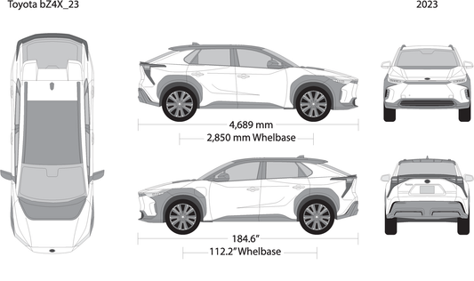 2023 Toyota Bz4X V23 Vehicle Wrap Template