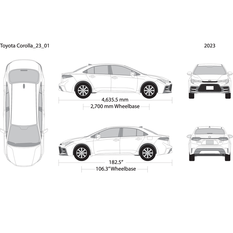 2023 Toyota Corolla V01 Vehicle Wrap Template
