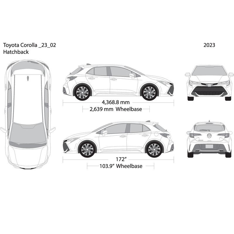 2023 Toyota Corolla V02 Vehicle Wrap Template