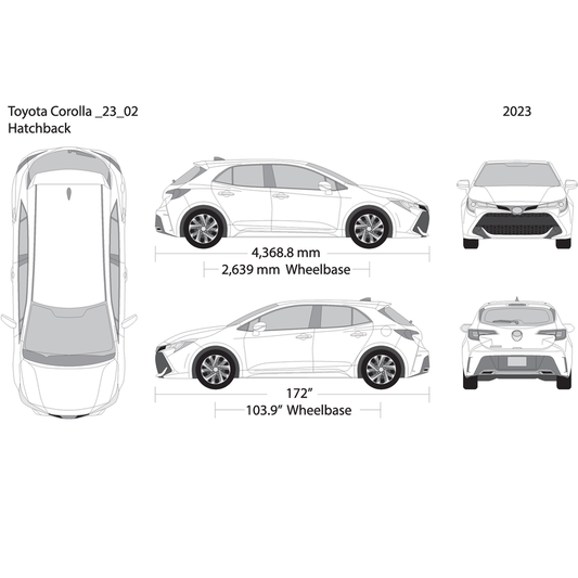 2023 Toyota Corolla V02 Vehicle Wrap Template