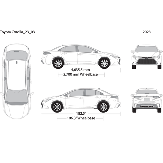 2023 Toyota Corolla V03 Vehicle Wrap Template