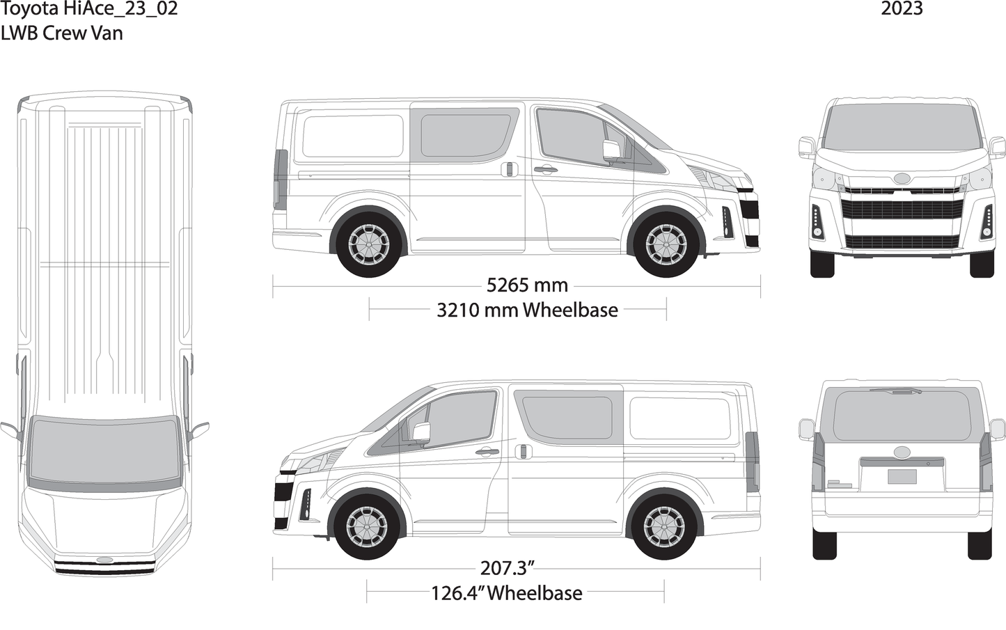 2023 Toyota Hiace V02 Vehicle Wrap Template