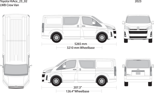 2023 Toyota Hiace V02 Vehicle Wrap Template